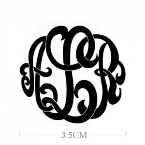 Custom Large Monogram Necklace Handmålad