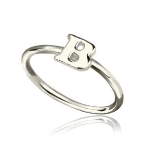 Personlig Midi initial ring för kvinnor i sterling silver