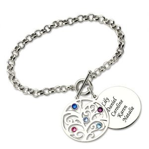 Mother's Present: Family Tree Birthstone Armband