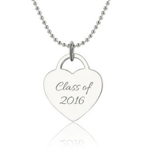 Engraved Heart Class Of… Graduate Name Necklace I Sterling Silver