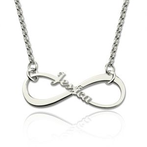 Personaliserat enda namn knotthalsband sterling silver