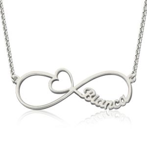 Infinity Namn halsband med sterling silver med pilhjärta