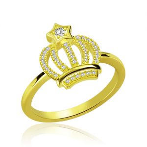 Sparkle Birthstone Exquisite Crown Ring Guldpläterad