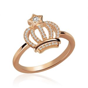 Sparkle Stjärnformad Birthstone Crown Ring i rosaguld