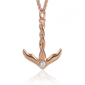 Anchor Birthstone Necklace I Rose Gold