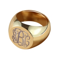 Cirkel Design Signet Monogram initial ring rosguld
