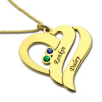 Two Hearts Forever One Love Necklace 18k Guldpläterad