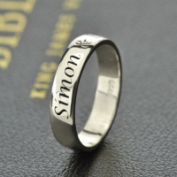 Personifierad Inspiratonal Ring Sterling Silver-graverad namn