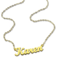 Guldpläterad 925 Silver Karen Style Name Necklace