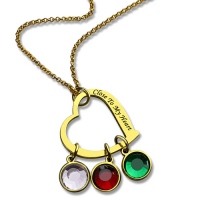  Family Heart&Birthstone Necklace