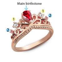 Romantisk Birthstone Princess Crown In Rose Gold
