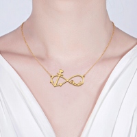 Forever Love Infinity Anchor Name Necklace Guldpläterad