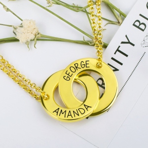 two circle name necklace