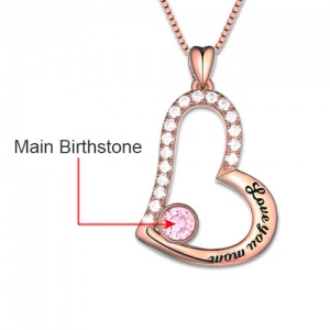 	 heart necklace with birthstone 