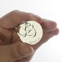 Om Disc Yoga Namnhalsband Sterling Silver