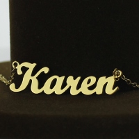 Guldpläterad 925 Silver Karen Style Name Necklace