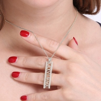 Romerska siffror Special Date Necklace Sterling Silver