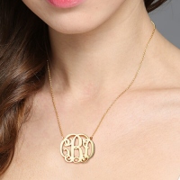 Celebrity monogram necklace