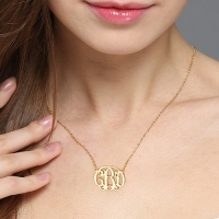 Celebrity monogram necklace