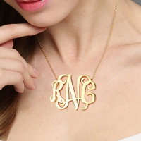 Celebrity monogram necklace