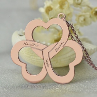 Rose Gold Triple Heart Necklace