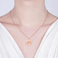 Disc Monogram Neckalce