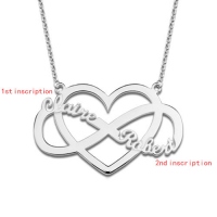 Anpassad infinity- och hjärtnamn halsband sterling silver