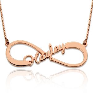 Personifierad enda infinity-halsband i rosa guld