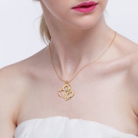 Gold Hearts Name Necklace