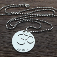 Om Disc Yoga Namnhalsband Sterling Silver