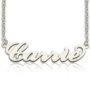 Personligt Carrie Namn halsband Sterling Silver