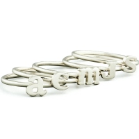 Unika Hers Stacking Rings with Heart &amp; Initials