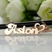 BANANA Font Heart Shape Included Name Necklace