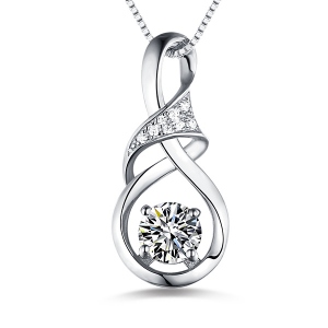 Anpassad Infinity Birthstone Necklace i silver