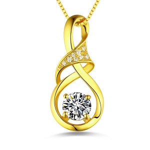 Anpassad Infinity Birthstone Necklace i guld