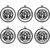 Family Monogram 4 Namn halsband i guldpläterad