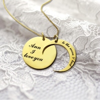 I Love You to The Moon and Back Love Necklace 18k Guldpläterad