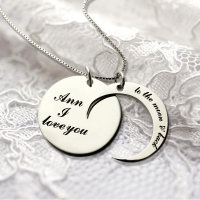 I Love You to the Moon and Back Love Necklace Sterling Silver