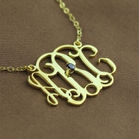 Gold Engraved Initial Necklace