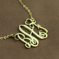 Gold Initial Necklace for Moms