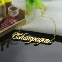 Gold Script Necklace