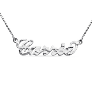 Personlig Carrie Hammered Name Necklace Pure Silver