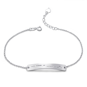 Custom Morse Code Armband Sterling Silver