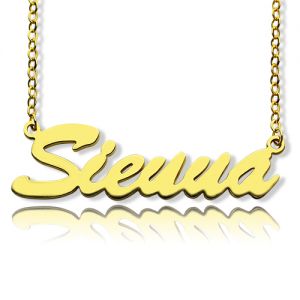 Massivt guld Sienna Style Namn halsband