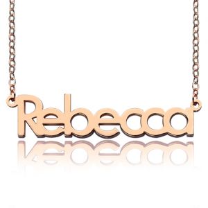 Solid roseguld Rebecca Style Namn halsband