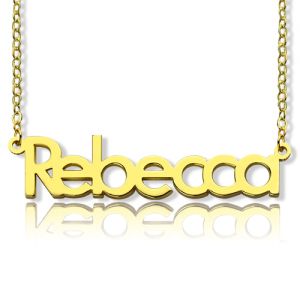Solid guld Rebecca Style Namn halsband-10K / 14k / 18K