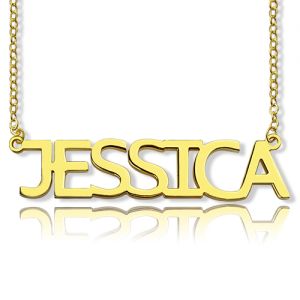 Massivt guld Jessica Style Namn halsband