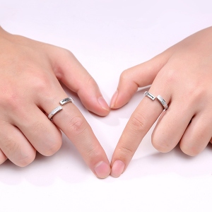 Graverad kombination Infinity Design Ring för par