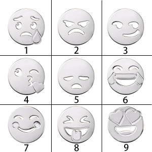 Emoji Face Disc Necklace i Sterling Silver