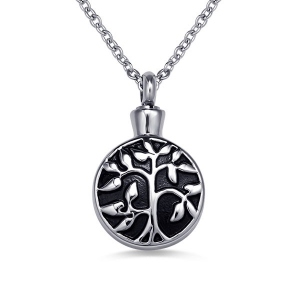 Personligt Tree of Life Cremation Urn Necklace Stainless Steel